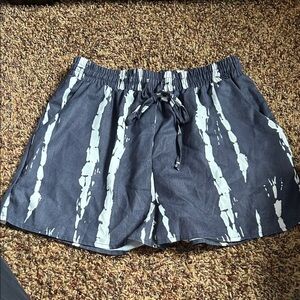Source Unknown Black and White Tie-Dye High Waist Shorts